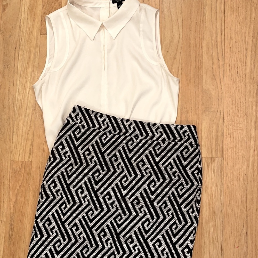 NWOT Ann taylor black and white pencil skirt
